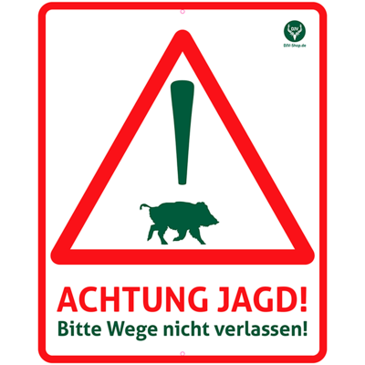 DJV-Warntafel Achtung Jagd