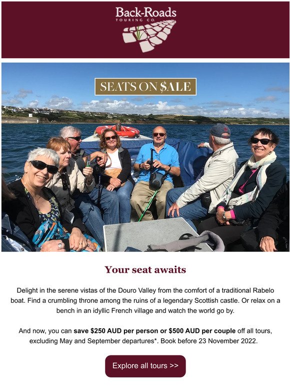 Save $250 AUD on your 2023 tour