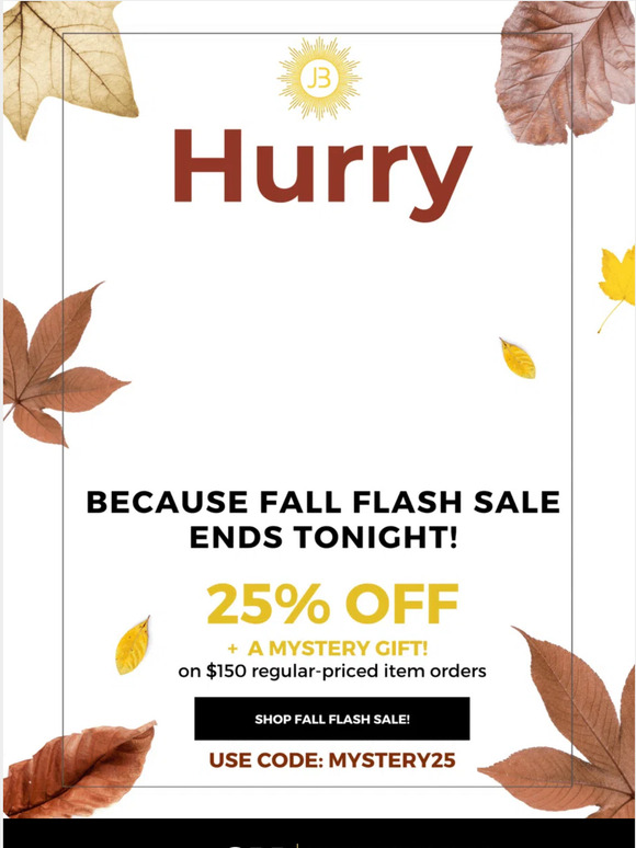 Last Chance to Shop Fall Flash Sale!🚨