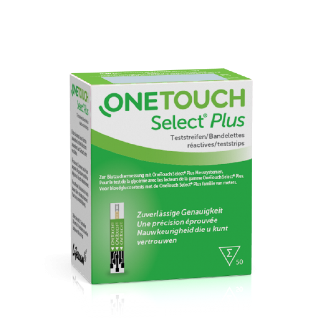 OneTouch Select Plus Blutzuckerteststreifen, 50 Stück