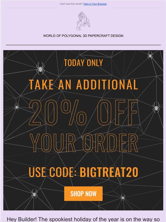 [TODAY ONLY] Get 20% OFF Your Order 🎁
