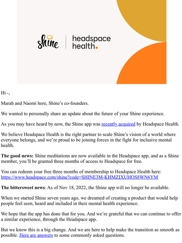 An Update on The Shine App