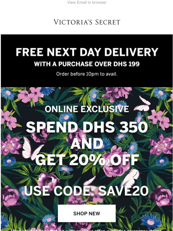 Victoria's Secret UAE Spend DHS 350 & Get 20 off Milled