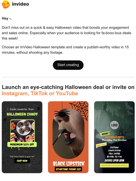 Halloween video ideas to skyrocket your online engagement (+30% OFF)