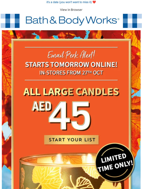 Bath & Body Works UAE see you TOMORROW? 👀 Milled