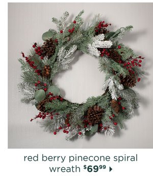 Red Berry Pinecone Spiral Wreath
