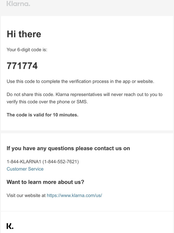 771774 is your 6-digit code