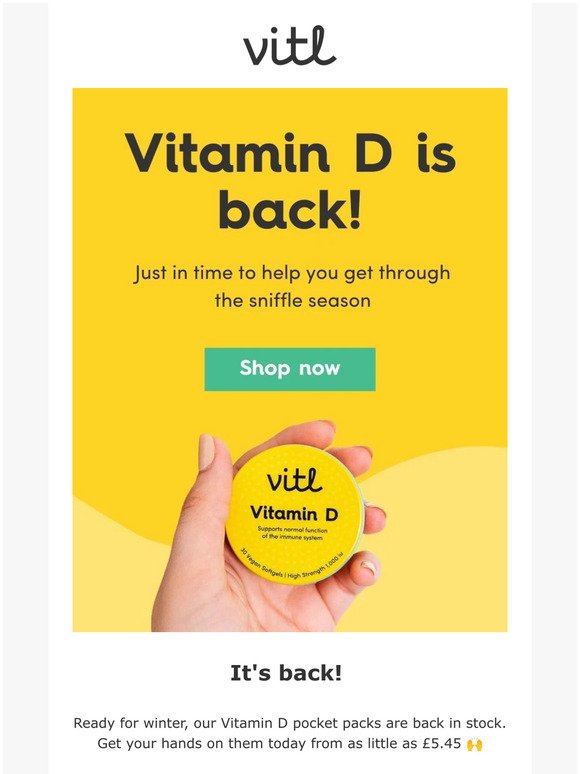 Vitamin D - back in stock 🥳