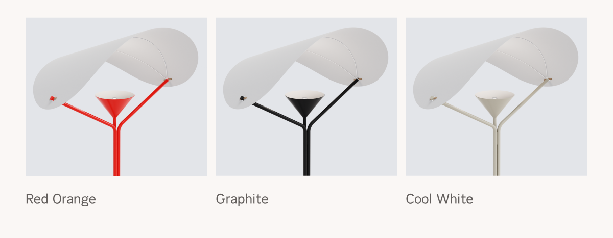 Color optiions; Red Orange, Graphite and Cool White