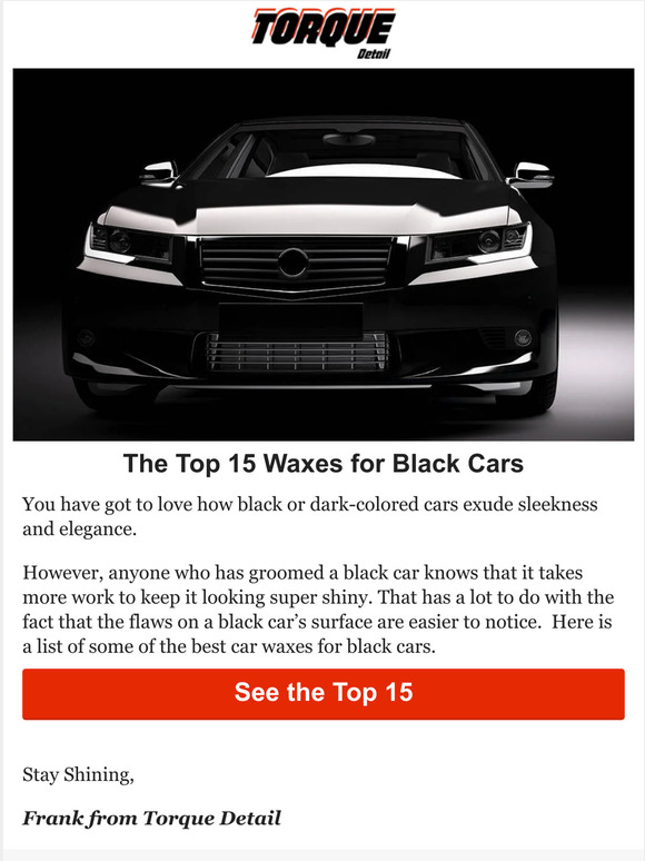 Torque Detail Top 15 Waxes for Black Cars Milled