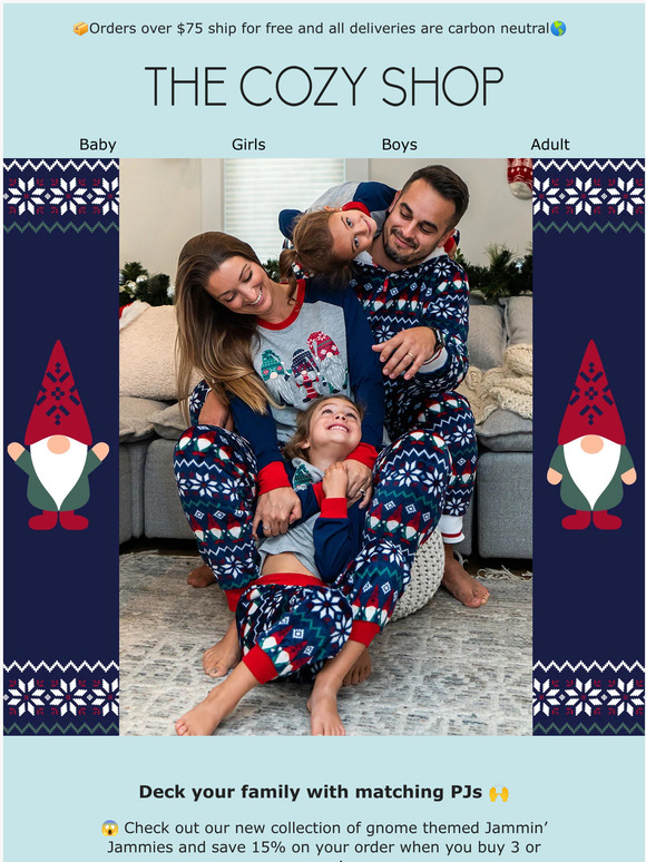 👀 Buy 3 or more family PJs and get 15% off! 😲