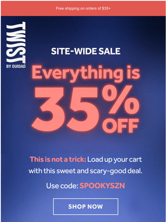 35% off site-wide 🎃 🎃 🎃