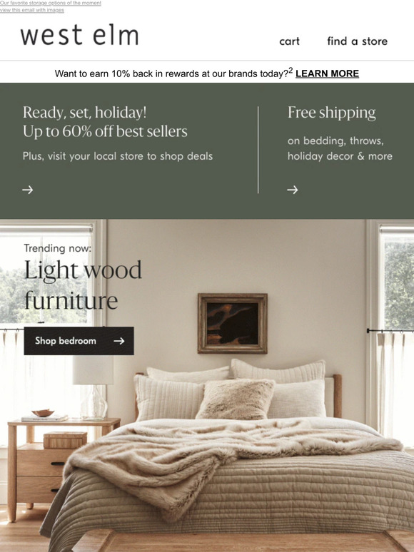 West Elm Bedroom furniture with a trending finish Milled