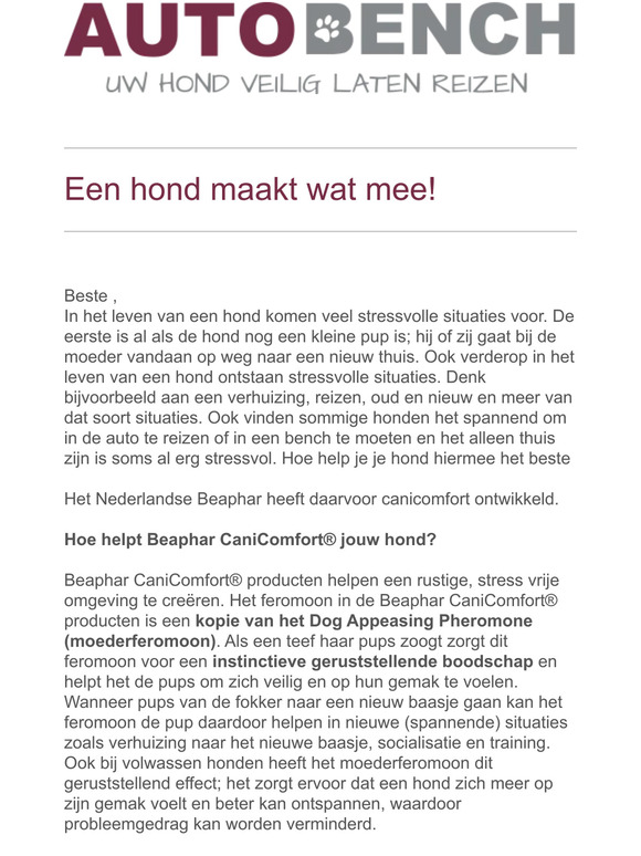Uw hond en stressvolle situaties tijdens het reizen