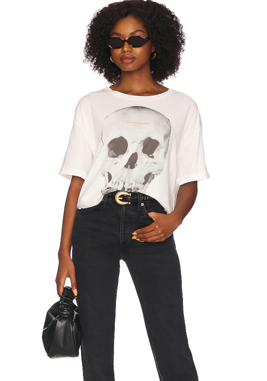 Image of Tales Crop Oversized Tee - White
