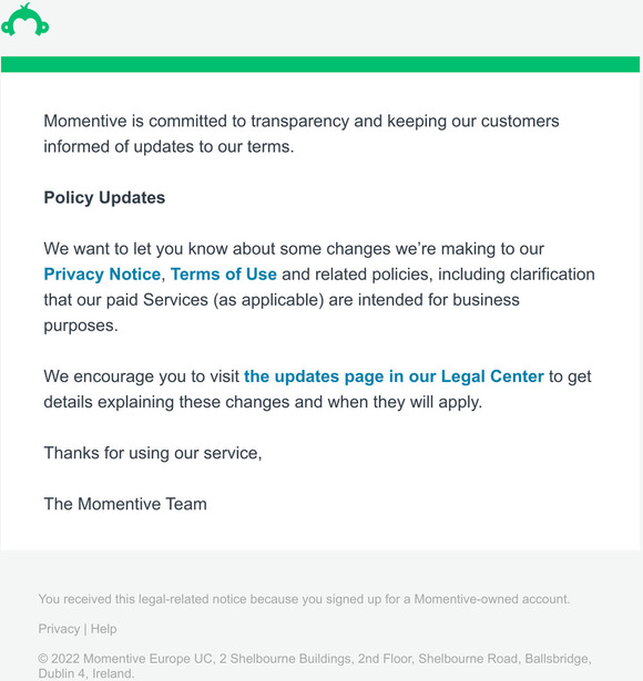 Upcoming changes to our Momentive legal agreements