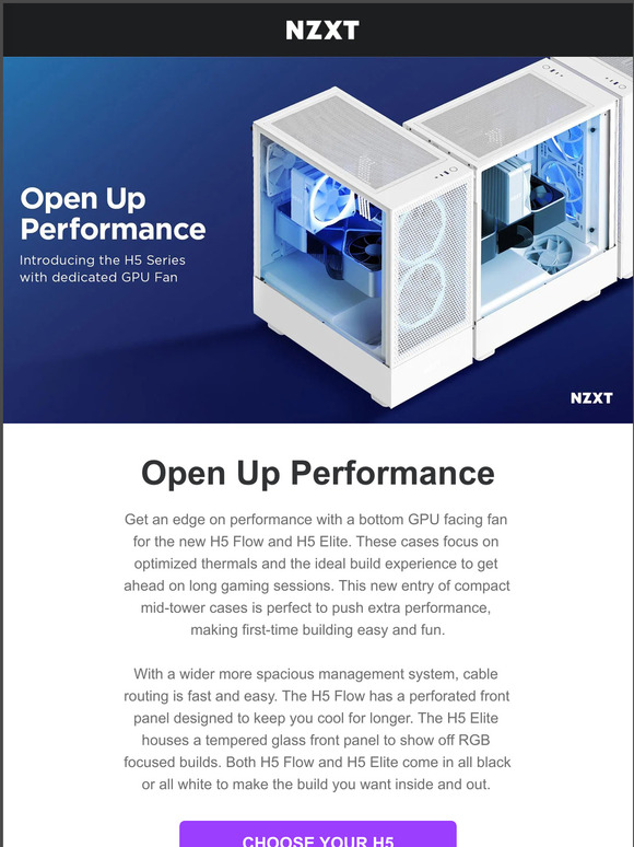 NZXT the new H5 Flow and H5 Elite Milled