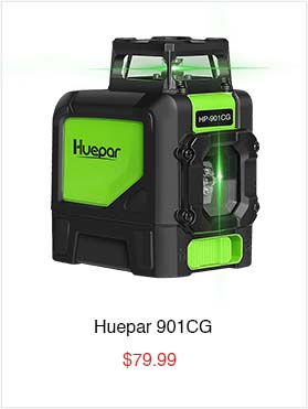 Huepar 901CG - Cross Laser Level 360 Degree with Pause Modes