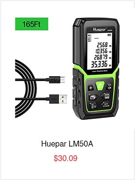 Huepar LM50A - Laser Distance Measure meter 165Ft 50M Lithium ion Battery Range Finder