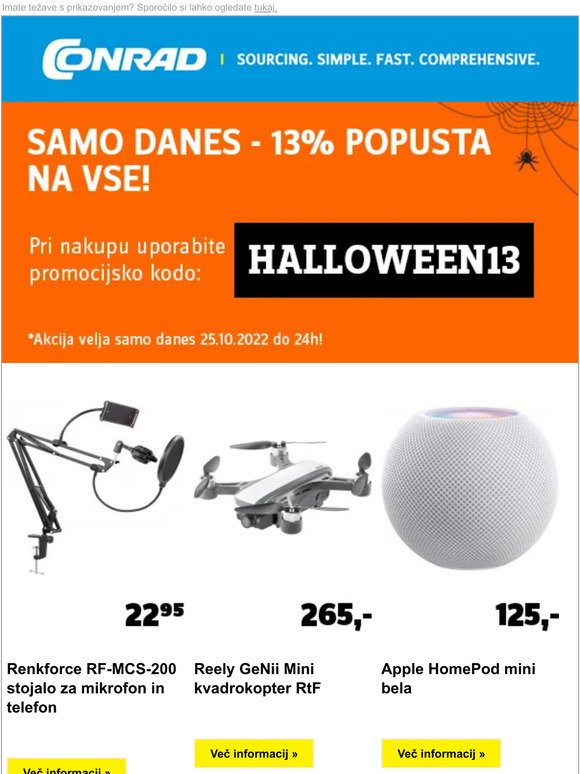 🎃 Halloween akcija - 13% POPUSTA NA VSE!