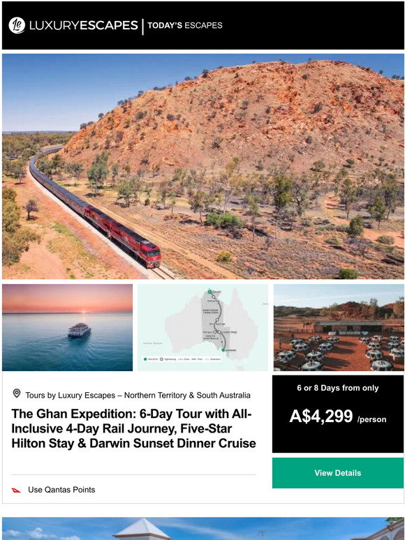 Luxury Escapes: It's Back! The Ghan Expedition w. All-Inclusive Rail ...