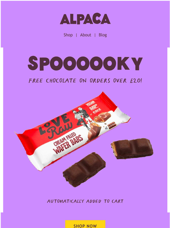 Spend £20 and get a free treat this Halloween 🍫