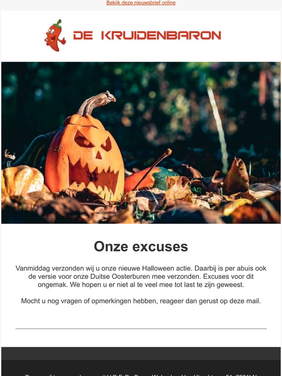 Onze excuses voor de Duitse post