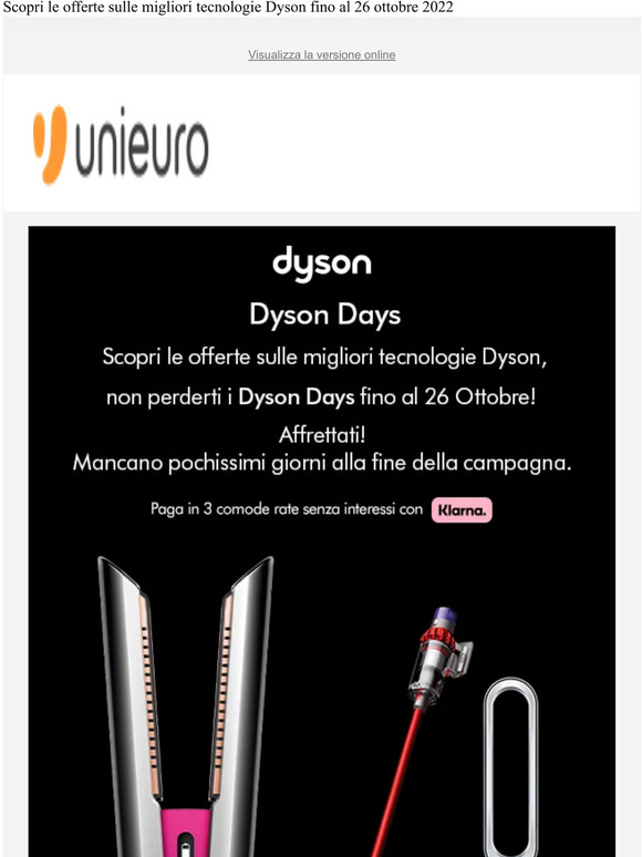 🏃 Affrettati, mancano pochissimi giorni alla fine dei DYSON DAYS!