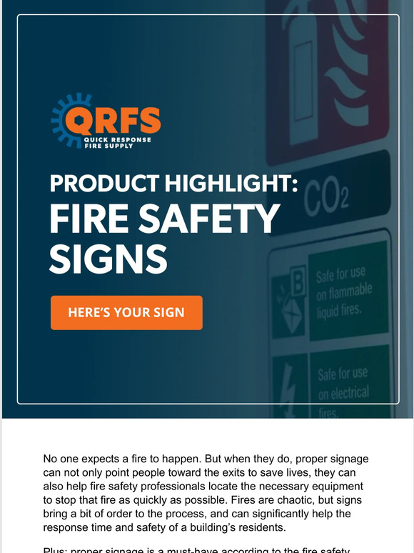 Quick Response Fire Supply Heres Your Sign To Focus On Fire Safety Milled 1906