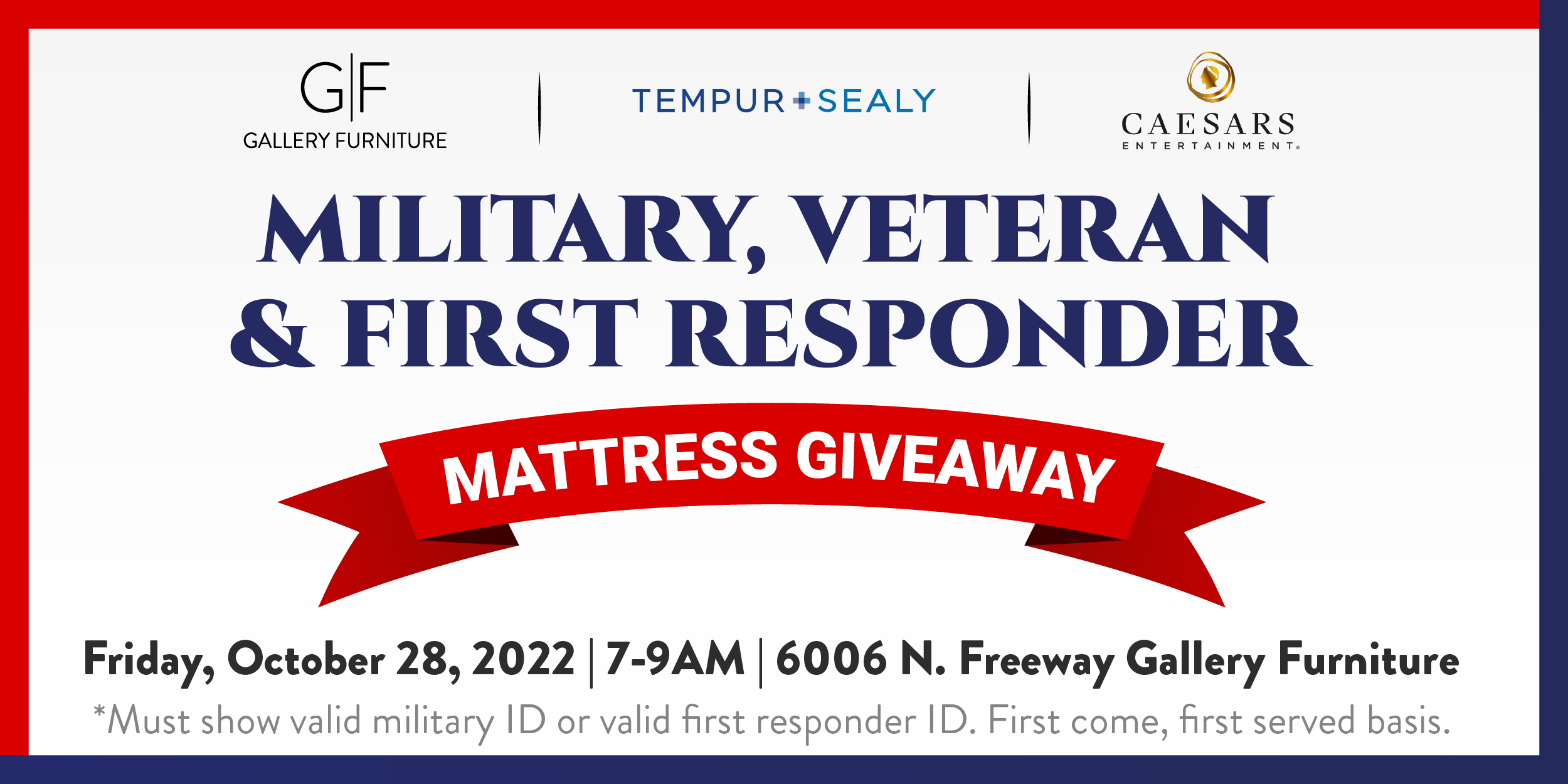 Gallery Furniture MATTRESS GIVEAWAY for active military, veterans and