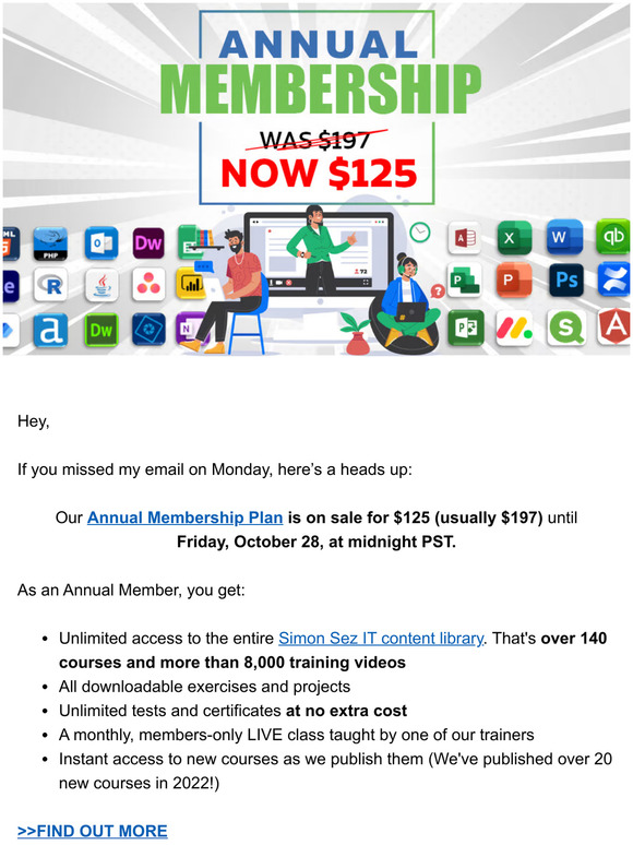 Annual Membership still $125