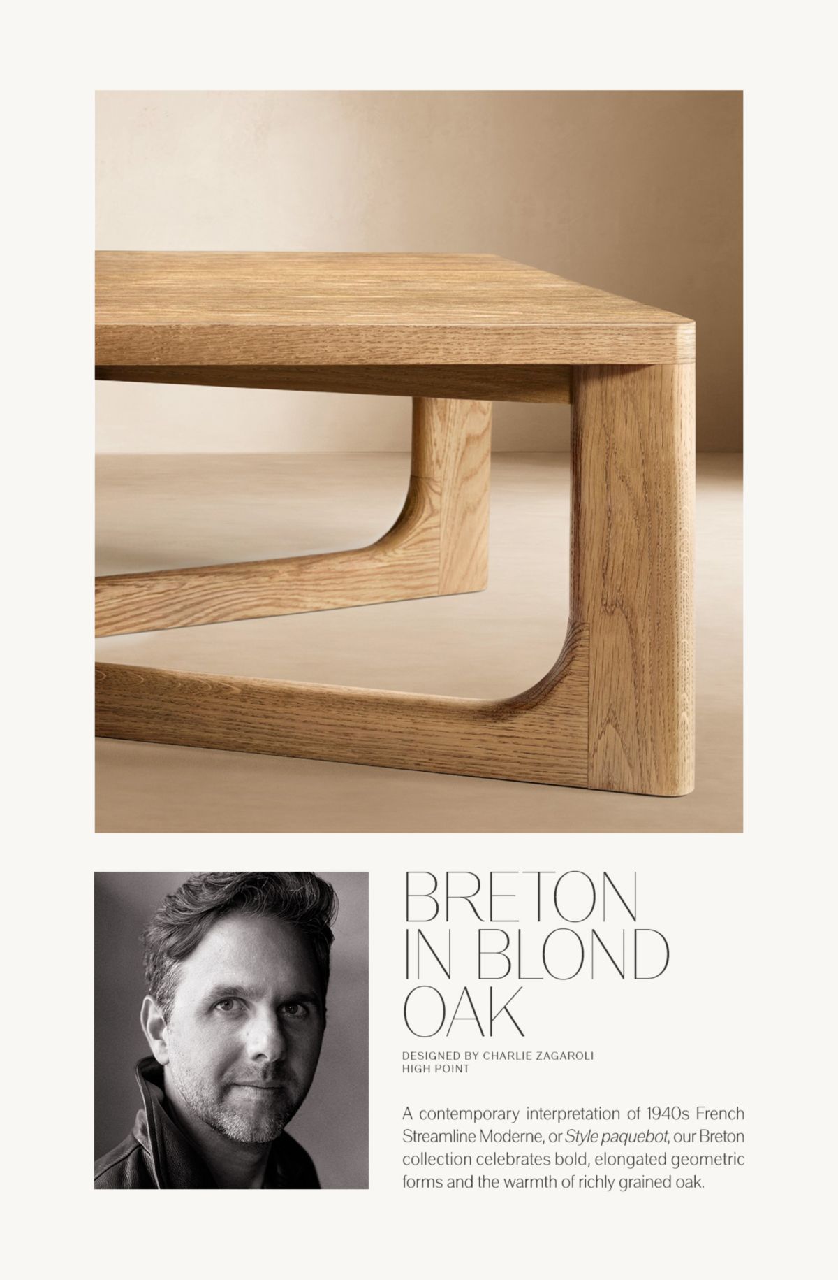 Restoration Hardware The Breton Collection. Bold Form in Blond Oak