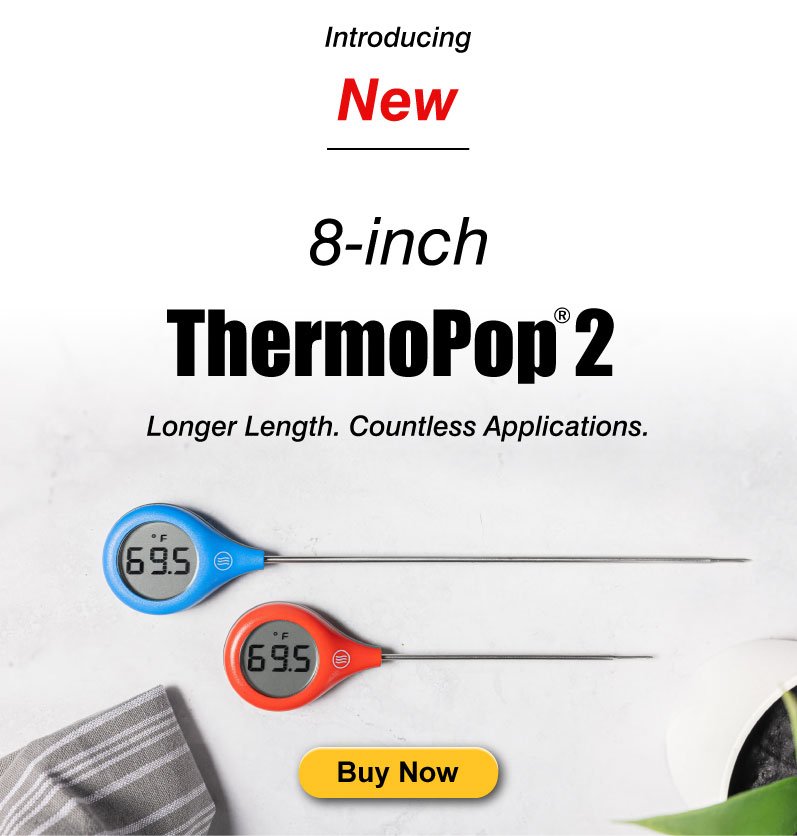 ThermoWorks: New 8-inch ThermoPop 2 Digital Thermometer