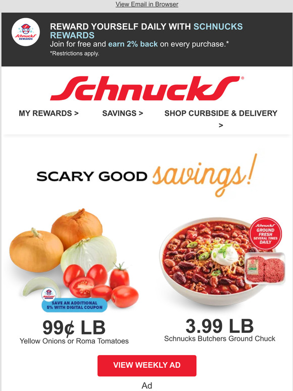 Schnuck Markets, Inc. Your Weekly Savings at Schnucks Are Here! Milled(00)