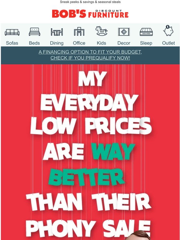 Bob's Discount Furniture What's way better? Milled