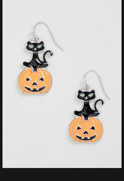 Jack And The Cat Dangle Earrings
