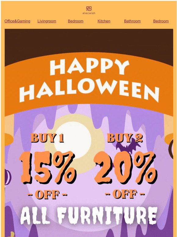 BOO! Get 20% OFF All Furniture! 👻
