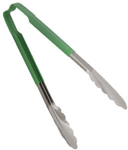 Vollrath 4780970 9 1/2″ Spring-Less Utility Tongs with Green Color-Coded Kool Touch Handle