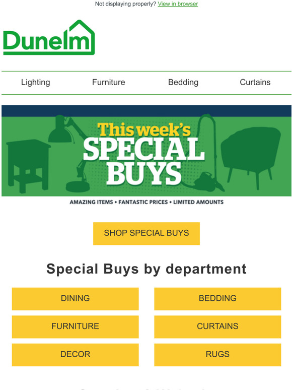 Dunelm In this email seriously Special Buys Milled