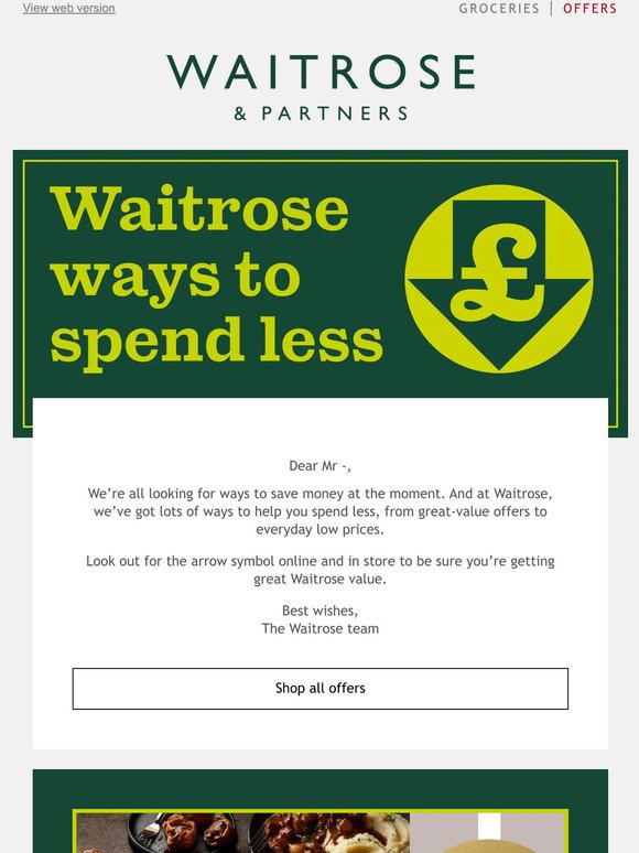 Waitrose ways to help you spend less