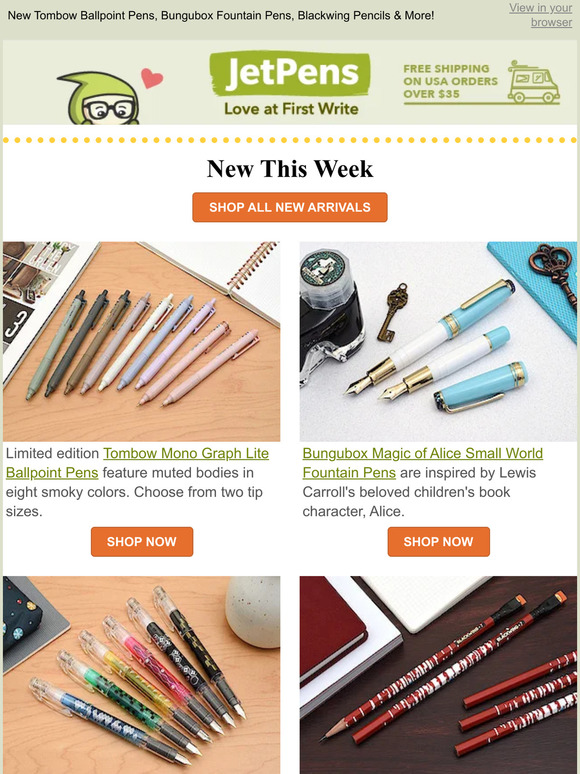 JetPens New Tombow Ballpoint Pens, Bungubox Fountain Pens, Blackwing Pencils & More! Milled