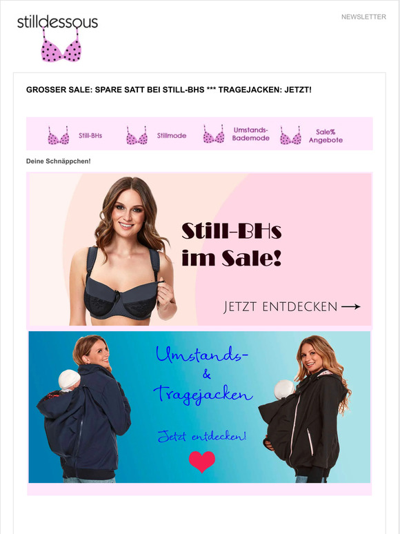 Großer Sale: Spare satt bei Still-BHs *** Tragejacken: Jetzt!