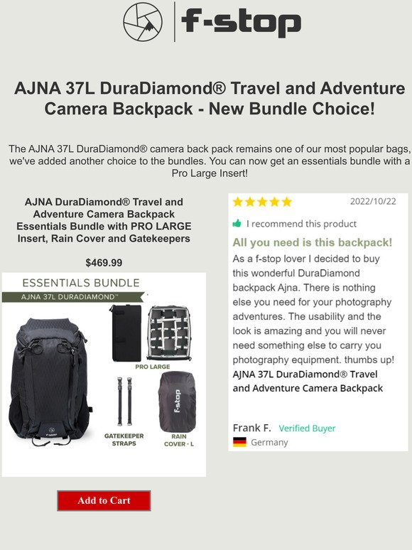 Updated AJNA 37L DuraDiamond® essentials bundle choices