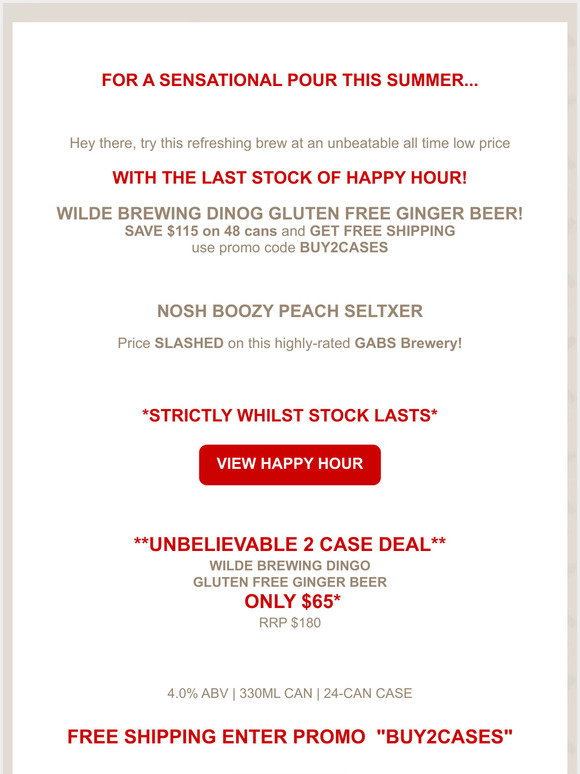 Craft Cartel Liquor 115 OFF Wilde Brewing Dingo GF Ginger Beer 2 Case