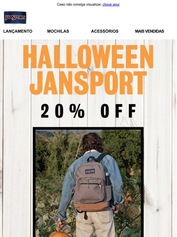 SOCORRO, tem 20% off no Halloween JanSport!