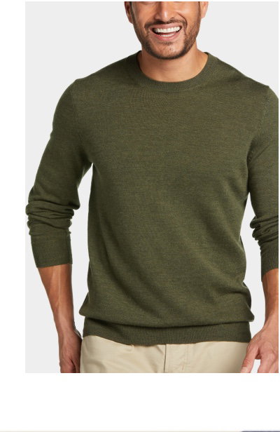 Jos A Bank Merino Wool Modern Fit Crew Neck Sweater