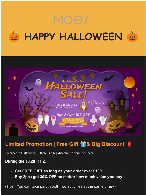 FREE GIFT🎁& UP TO 30% OFF😜 Enjoy Halloween