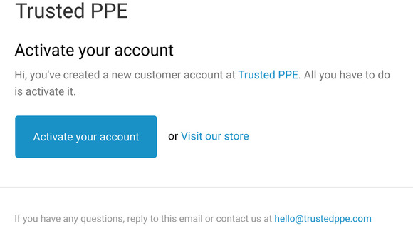 Customer account activation