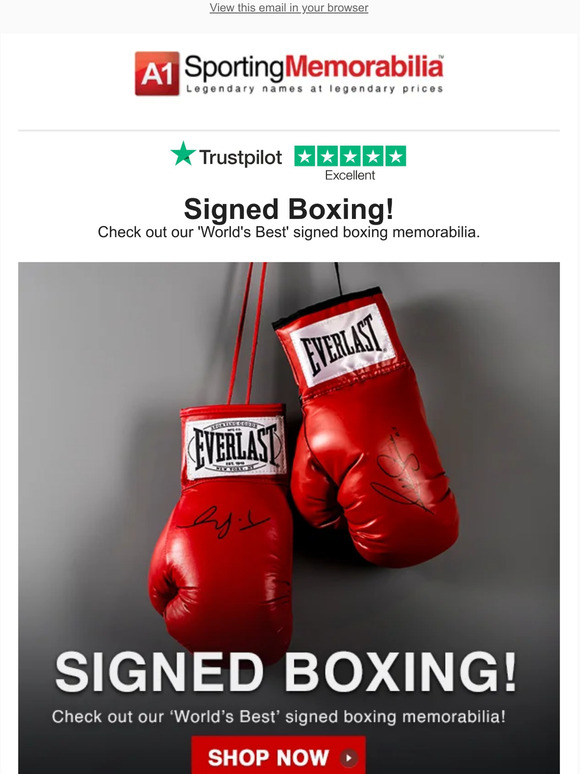 A1 Sporting Memorabilia The 'World's Best' Boxing Memorabilia Range! Milled