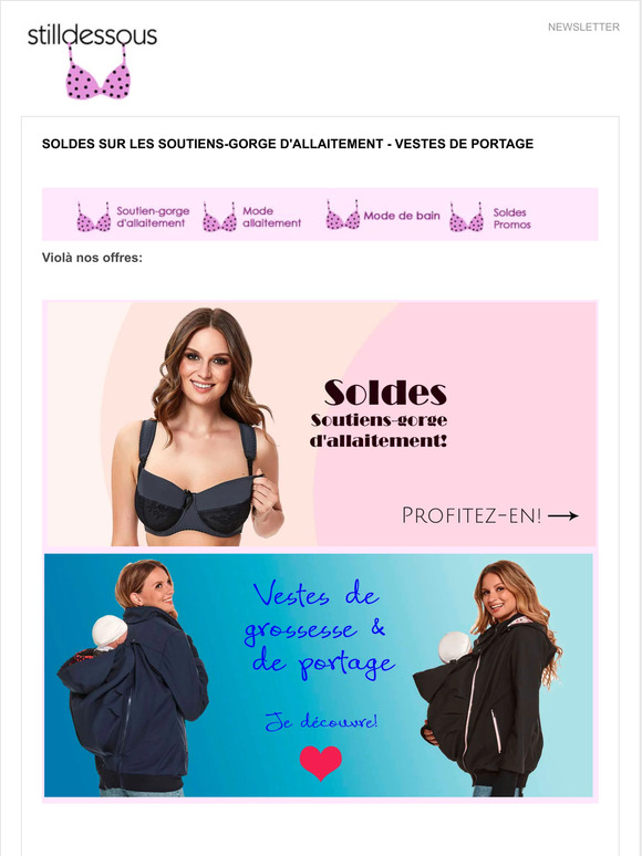 Soldes sur les soutiens-gorge d'allaitement - Vestes de portage